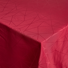 Bordsduk - Jacquardvävd bordsduk - Röd med geometriskt mönster - Strykfritt och vattenavvisande - Exklusiv festduk